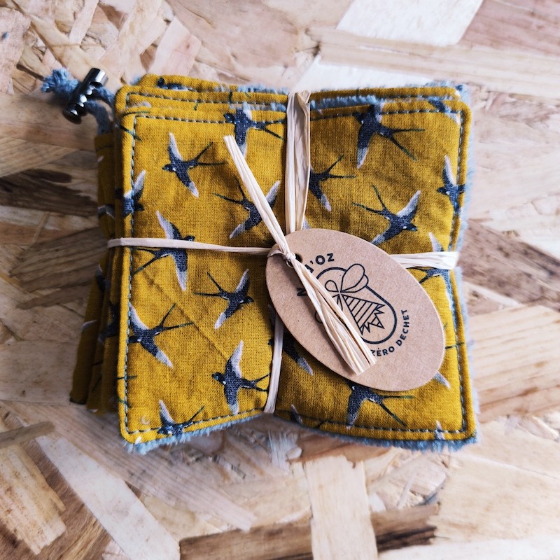 Lot 7 lingettes avec sac de lavage
