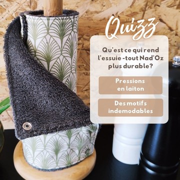 Quizz du jour pour mieux connaitre l'un des premier produit proposé par Nad'Oz : le rouleau d'essuie-tout lavable.

Alors aviez-vous la bonne réponse?

#essuietoutlavable #zerodechet #artisanatfrancais #creationcouture #couture